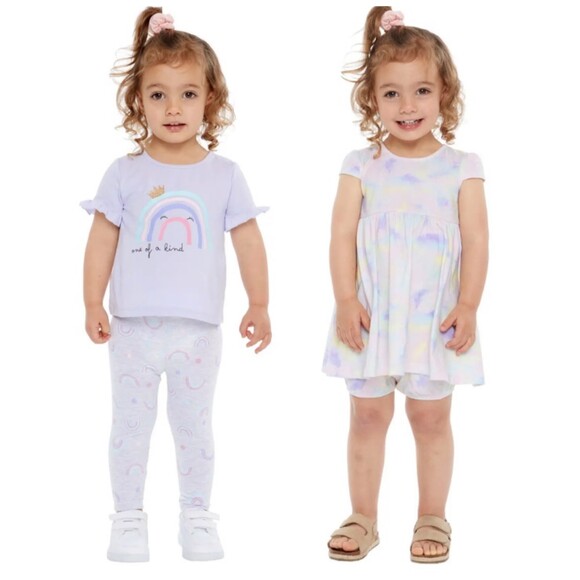 Unbranded Other - Girls Outfit 24 Months Set 4 Piece Rainbow Pink Purple 2 Outfits Baby Girl 24M